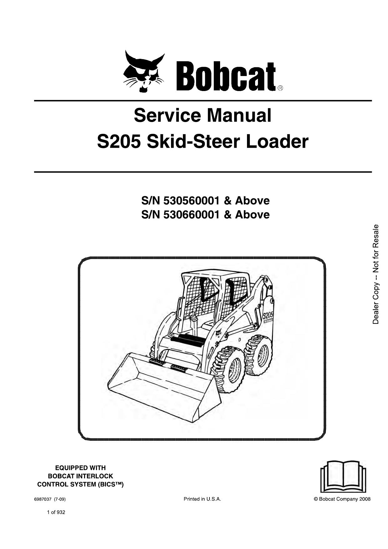 S205 Skid-Steer Loader Service Manual Bobcat 3